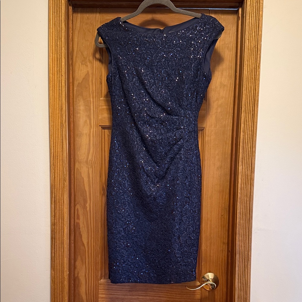 Vince Camuto Midnight Blue Sequin Midi Dress